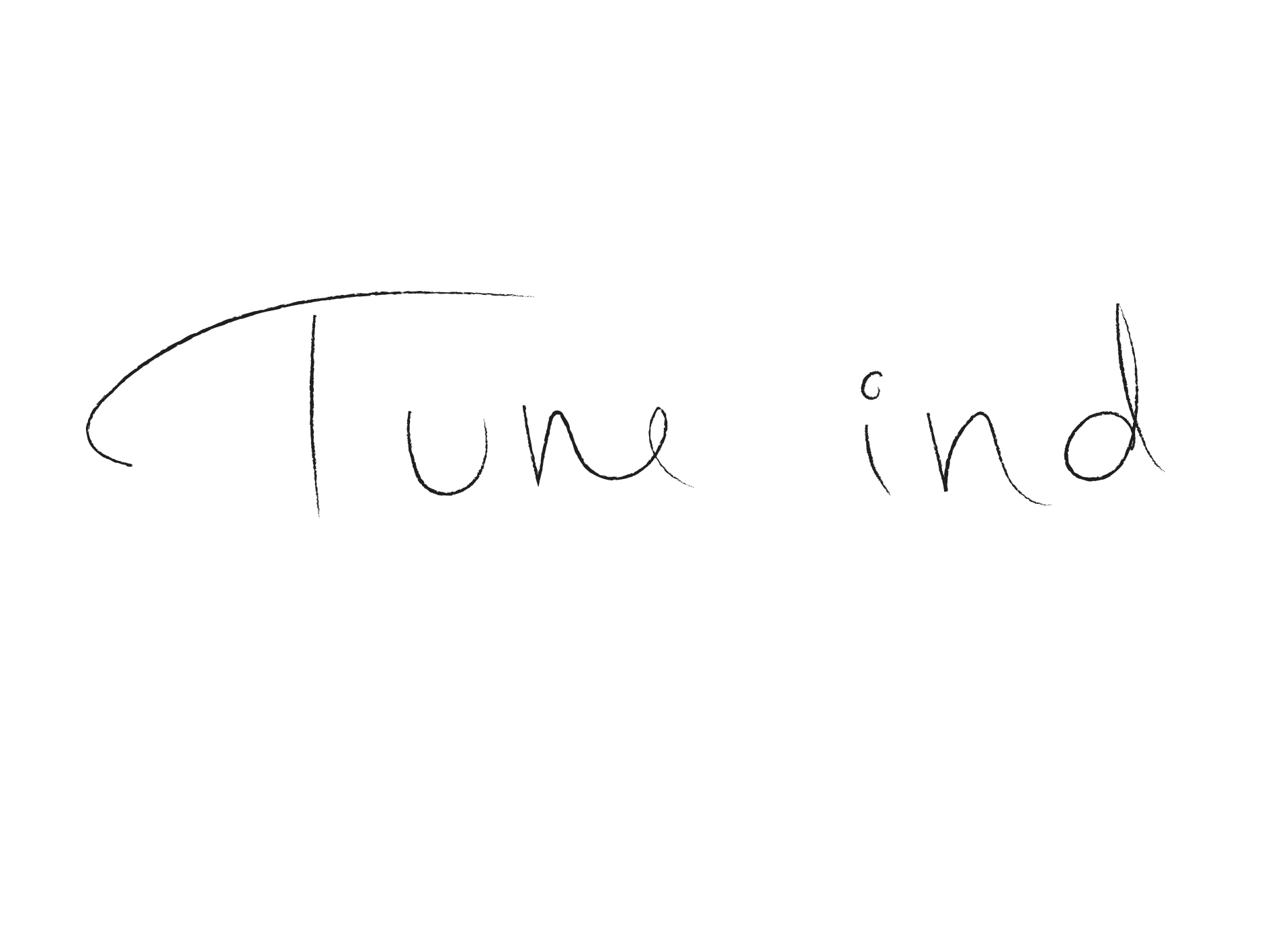 Tune Ind skrevet i Adobe Illustrator med min håndskrift